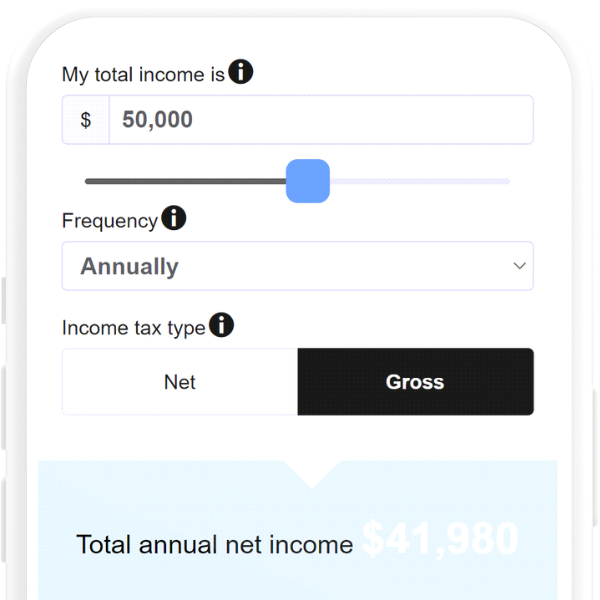 Income tax calculator.